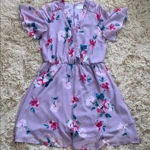 Classy Violet Floral Dress